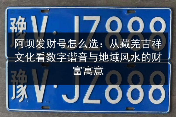 阿坝发财号怎么选：从藏羌吉祥文化看数字谐音与地域风水的财富寓意