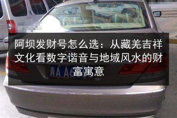 阿坝发财号怎么选：从藏羌吉祥文化看数字谐音与地域风水的财富寓意 第2张