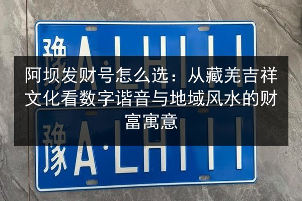 阿坝发财号怎么选：从藏羌吉祥文化看数字谐音与地域风水的财富寓意 第3张