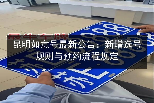 昆明如意号最新公告：新增选号规则与预约流程规定
