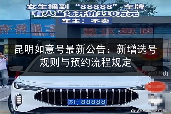 昆明如意号最新公告:新增选号规则与预约流程规定 第2张 昆明如意号最新公告:新增选号规则与预约流程规定 第2张