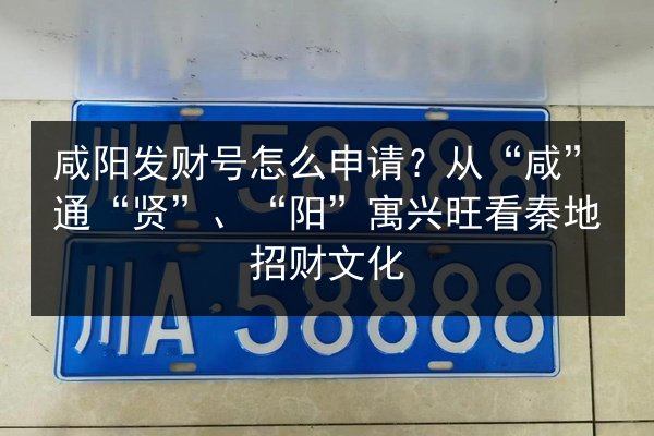 咸阳发财号怎么申请？从“咸”通“贤”、“阳”寓兴旺看秦地招财文化 第2张