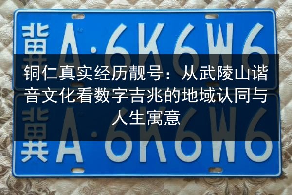铜仁真实经历靓号：从武陵山谐音文化看数字吉兆的地域认同与人生寓意 第3张