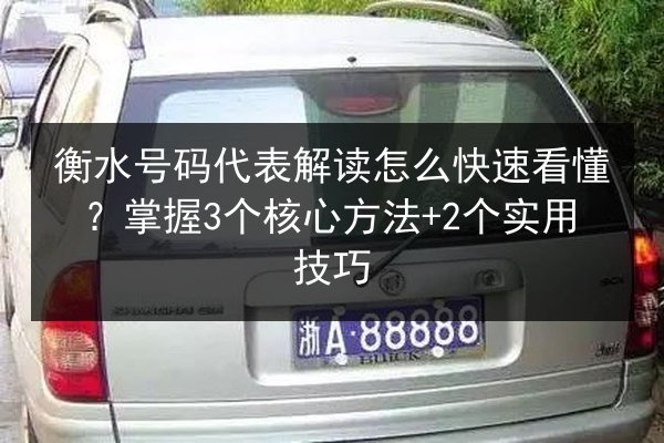 衡水号码代表解读怎么快速看懂？掌握3个核心方法+2个实用技巧