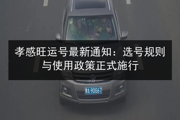 孝感旺运号最新通知:选号规则与使用政策正式施行 第2张 孝感旺运号最新通知:选号规则与使用政策正式施行 第2张
