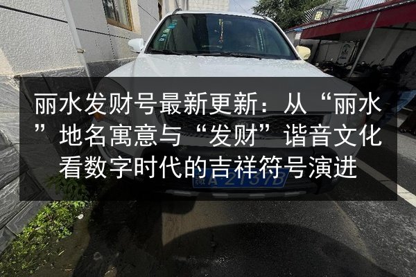 丽水发财号最新更新：从“丽水”地名寓意与“发财”谐音文化看数字时代的吉祥符号演进