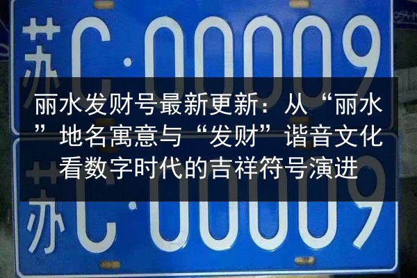 丽水发财号最新更新：从“丽水”地名寓意与“发财”谐音文化看数字时代的吉祥符号演进 第2张