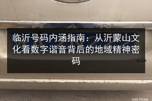 临沂号码内涵指南：从沂蒙山文化看数字谐音背后的地域精神密码 第3张