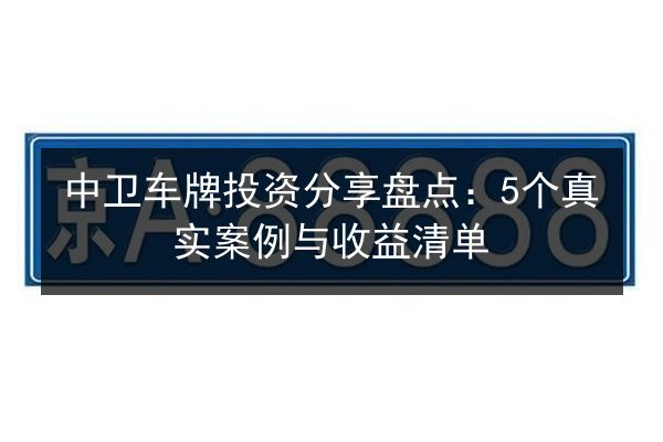 中卫车牌投资分享盘点:5个真实案例与收益清单 第2张 中卫车牌投资分享盘点:5个真实案例与收益清单 第2张