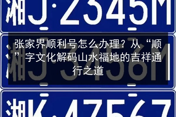 张家界顺利号怎么办理?从“顺”字文化解码山水福地的吉祥通行之道 第3张 张家界顺利号怎么办理?从“顺”字文化解码山水福地的吉祥通行之道 第3张