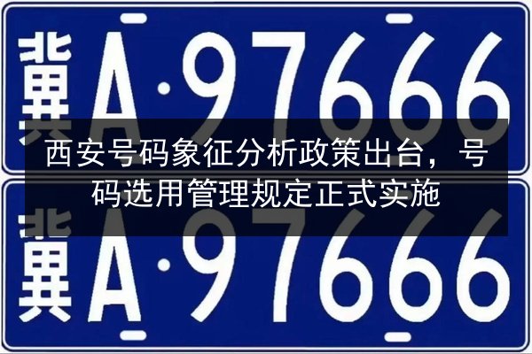 西安号码象征分析政策出台，号码选用管理规定正式实施 第3张
