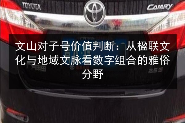文山对子号价值判断:从楹联文化与地域文脉看数字组合的雅俗分野 第2张 文山对子号价值判断:从楹联文化与地域文脉看数字组合的雅俗分野 第2张