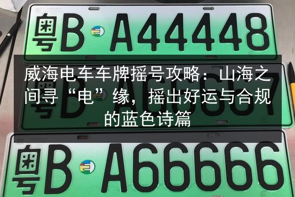 威海电车车牌摇号攻略:山海之间寻“电”缘,摇出好运与合规的蓝色诗篇 第3张 威海电车车牌摇号攻略:山海之间寻“电”缘,摇出好运与合规的蓝色诗篇 第3张