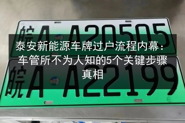 泰安新能源车牌过户流程内幕:车管所不为人知的5个关键步骤真相 第2张 泰安新能源车牌过户流程内幕:车管所不为人知的5个关键步骤真相 第2张