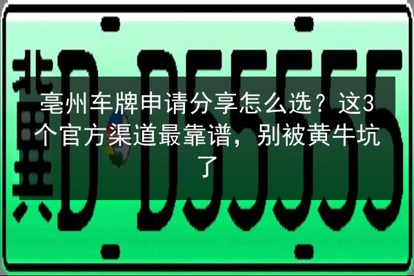 亳州车牌申请分享怎么选?这3个官方渠道最靠谱,别被黄牛坑了 第2张 亳州车牌申请分享怎么选?这3个官方渠道最靠谱,别被黄牛坑了 第2张