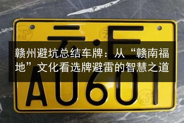 赣州避坑总结车牌：从“赣南福地”文化看选牌避雷的智慧之道 第2张