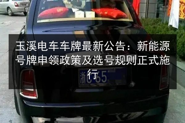 玉溪电车车牌最新公告：新能源号牌申领政策及选号规则正式施行