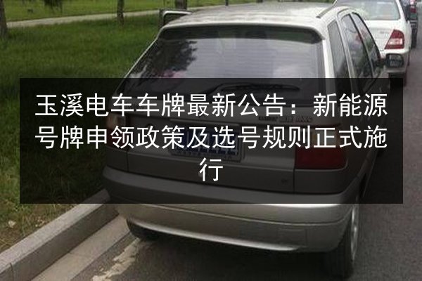 玉溪电车车牌最新公告：新能源号牌申领政策及选号规则正式施行 第3张