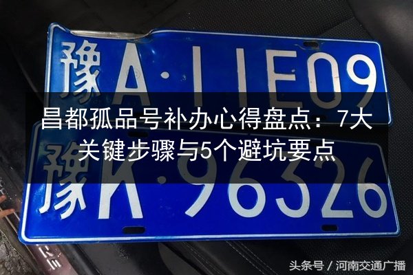 昌都孤品号补办心得盘点：7大关键步骤与5个避坑要点 第2张