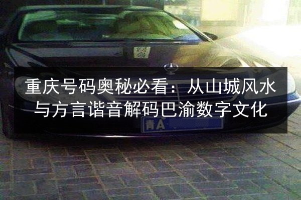 重庆号码奥秘必看：从山城风水与方言谐音解码巴渝数字文化