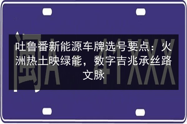 吐鲁番新能源车牌选号要点：火洲热土映绿能，数字吉兆承丝路文脉 第2张
