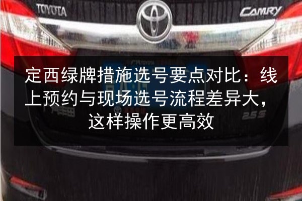 定西绿牌措施选号要点对比:线上预约与现场选号流程差异大,这样操作更高效 第3张 定西绿牌措施选号要点对比:线上预约与现场选号流程差异大,这样操作更高效 第3张