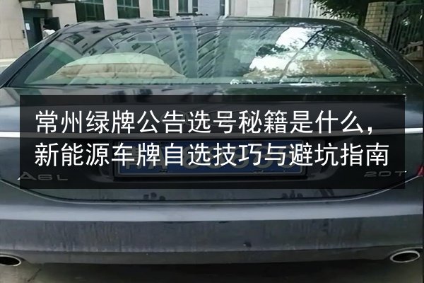 常州绿牌公告选号秘籍是什么,新能源车牌自选技巧与避坑指南 第2张 常州绿牌公告选号秘籍是什么,新能源车牌自选技巧与避坑指南 第2张