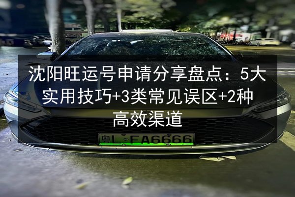沈阳旺运号申请分享盘点:5大实用技巧+3类常见误区+2种高效渠道 第2张 沈阳旺运号申请分享盘点:5大实用技巧+3类常见误区+2种高效渠道 第2张