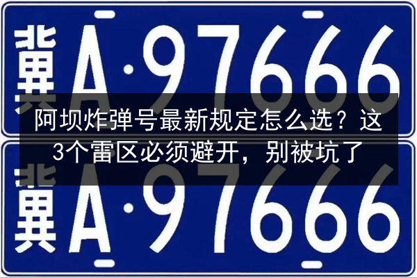 阿坝炸弹号最新规定怎么选？这3个雷区必须避开，别被坑了 第3张