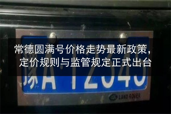 常德圆满号价格走势最新政策，定价规则与监管规定正式出台
