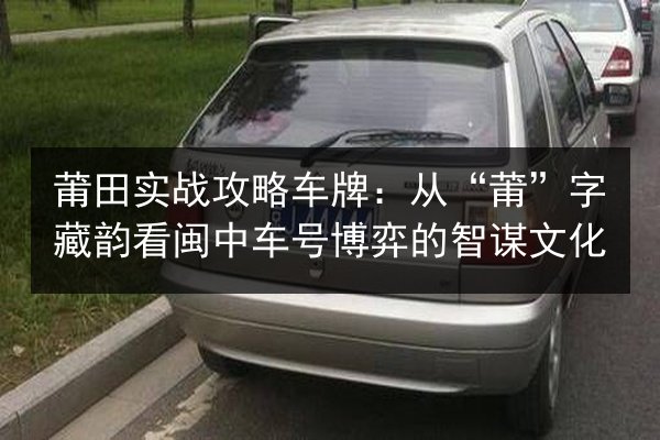 莆田实战攻略车牌：从“莆”字藏韵看闽中车号博弈的智谋文化 第3张
