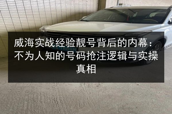 威海实战经验靓号背后的内幕：不为人知的号码抢注逻辑与实操真相