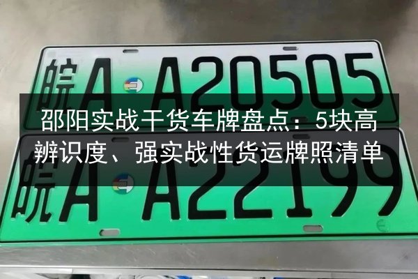 邵阳实战干货车牌盘点：5块高辨识度、强实战性货运牌照清单