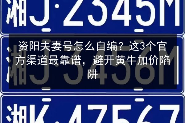 资阳夫妻号怎么自编？这3个官方渠道最靠谱，避开黄牛加价陷阱 第2张