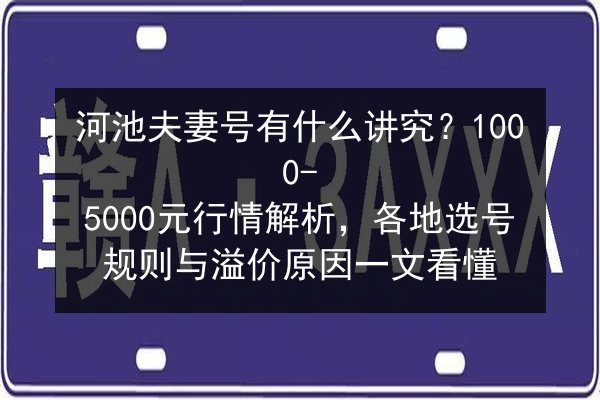 河池夫妻号有什么讲究？1000-5000元行情解析，各地选号规则与溢价原因一文看懂