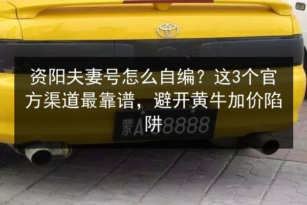 资阳夫妻号怎么自编？这3个官方渠道最靠谱，避开黄牛加价陷阱 第3张