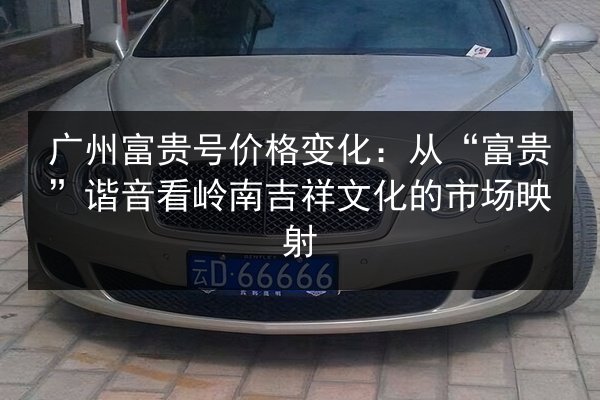 广州富贵号价格变化:从“富贵”谐音看岭南吉祥文化的市场映射 第3张 广州富贵号价格变化:从“富贵”谐音看岭南吉祥文化的市场映射 第3张