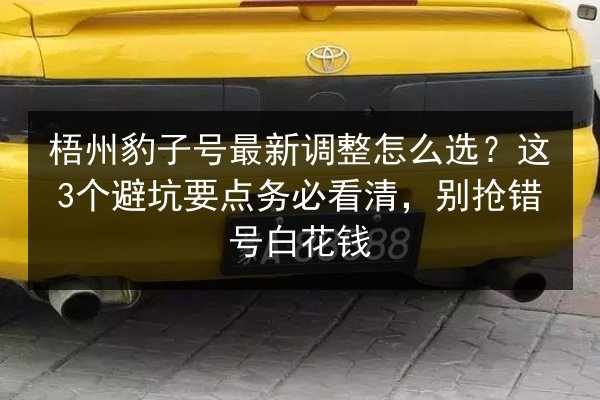 梧州豹子号最新调整怎么选？这3个避坑要点务必看清，别抢错号白花钱