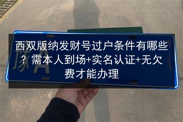 西双版纳发财号过户条件有哪些?需本人到场+实名认证+无欠费才能办理 第2张 西双版纳发财号过户条件有哪些?需本人到场+实名认证+无欠费才能办理 第2张