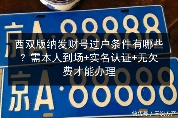 西双版纳发财号过户条件有哪些?需本人到场+实名认证+无欠费才能办理 第3张 西双版纳发财号过户条件有哪些?需本人到场+实名认证+无欠费才能办理 第3张