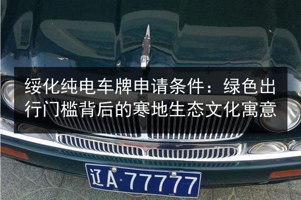 绥化纯电车牌申请条件：绿色出行门槛背后的寒地生态文化寓意