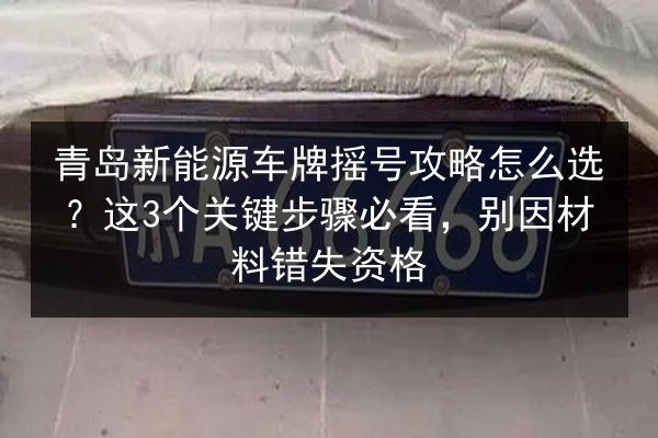 青岛新能源车牌摇号攻略怎么选?这3个关键步骤必看,别因材料错失资格 第4张 青岛新能源车牌摇号攻略怎么选?这3个关键步骤必看,别因材料错失资格 第4张