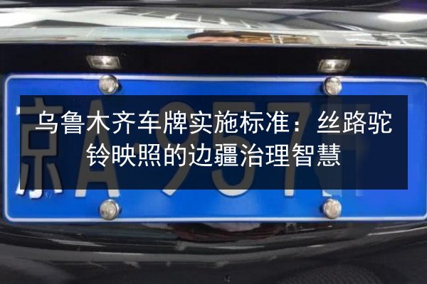 乌鲁木齐车牌实施标准:丝路驼铃映照的边疆治理智慧 第3张 乌鲁木齐车牌实施标准:丝路驼铃映照的边疆治理智慧 第3张
