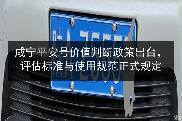 咸宁平安号价值判断政策出台，评估标准与使用规范正式规定 第2张