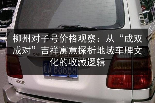 柳州对子号价格观察:从“成双成对”吉祥寓意探析地域车牌文化的收藏逻辑 第2张 柳州对子号价格观察:从“成双成对”吉祥寓意探析地域车牌文化的收藏逻辑 第2张
