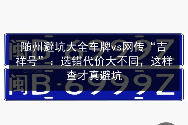 随州避坑大全车牌vs网传“吉祥号”：选错代价大不同，这样查才真避坑 第3张