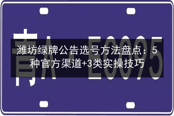 潍坊绿牌公告选号方法盘点：5种官方渠道+3类实操技巧 第2张
