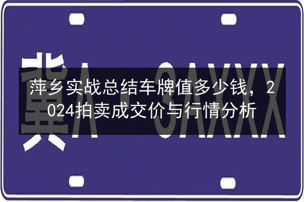 萍乡实战总结车牌值多少钱，2024拍卖成交价与行情分析 第2张