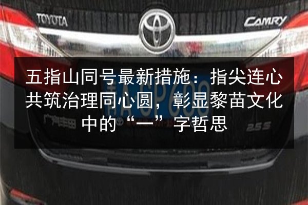 五指山同号最新措施:指尖连心共筑治理同心圆,彰显黎苗文化中的“一”字哲思 第3张 五指山同号最新措施:指尖连心共筑治理同心圆,彰显黎苗文化中的“一”字哲思 第3张