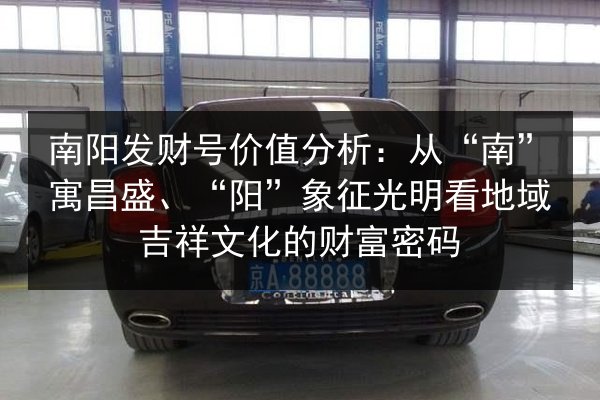 南阳发财号价值分析：从“南”寓昌盛、“阳”象征光明看地域吉祥文化的财富密码
